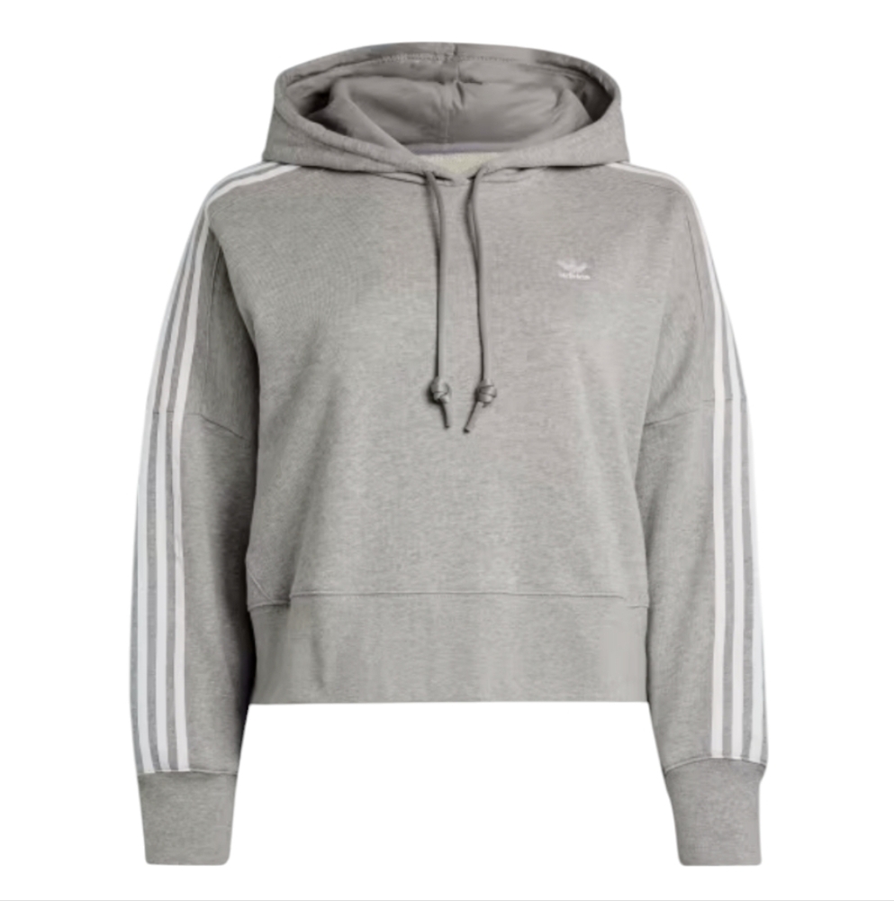 Gray adidas cropped hoodie plus size